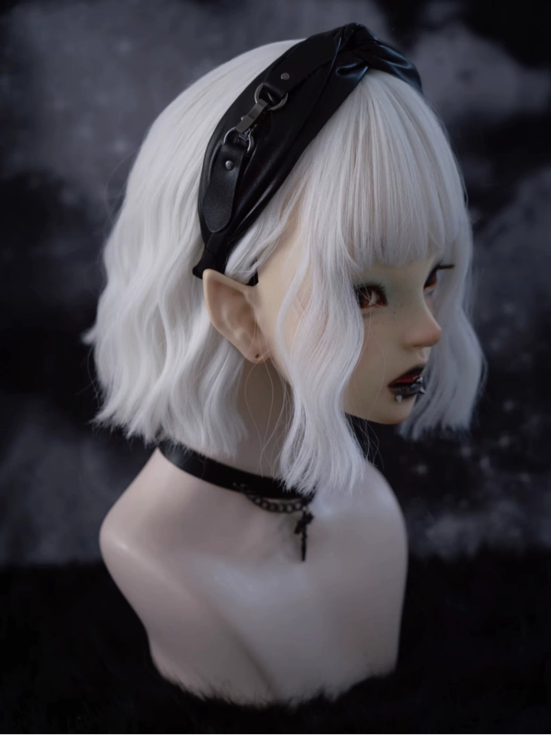 Strange Sugar~Gothic Lolita KC Faux Leather Pleated Lolita Hair Accessories   