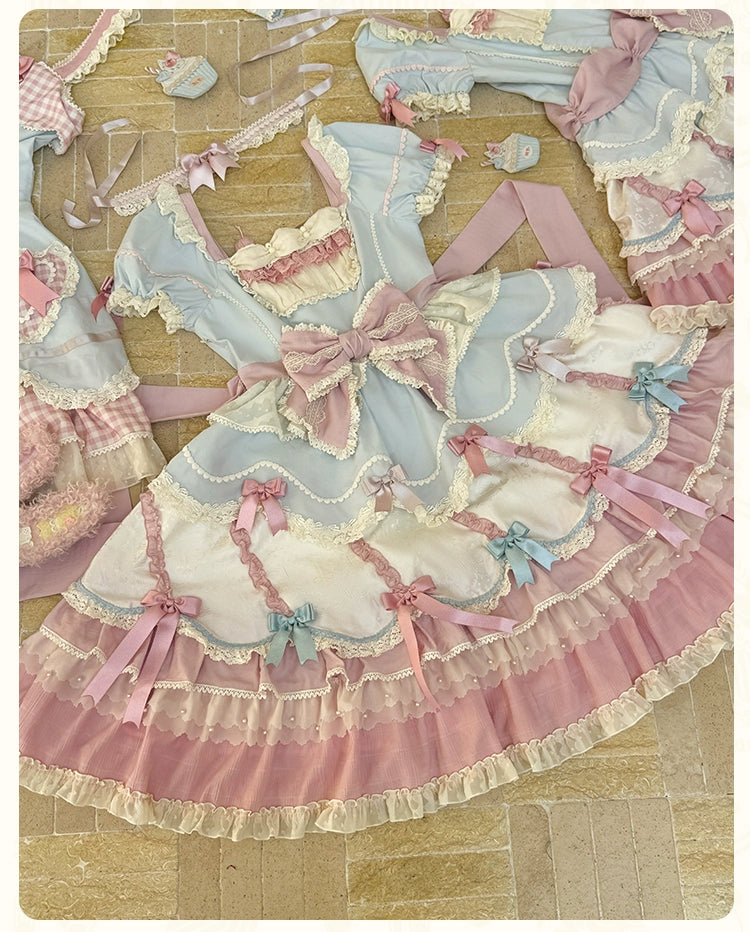 Mademoiselle Pearl~Cup Cake~Sweet Lolita OP Dress Kawaii Lolita JSK SK   