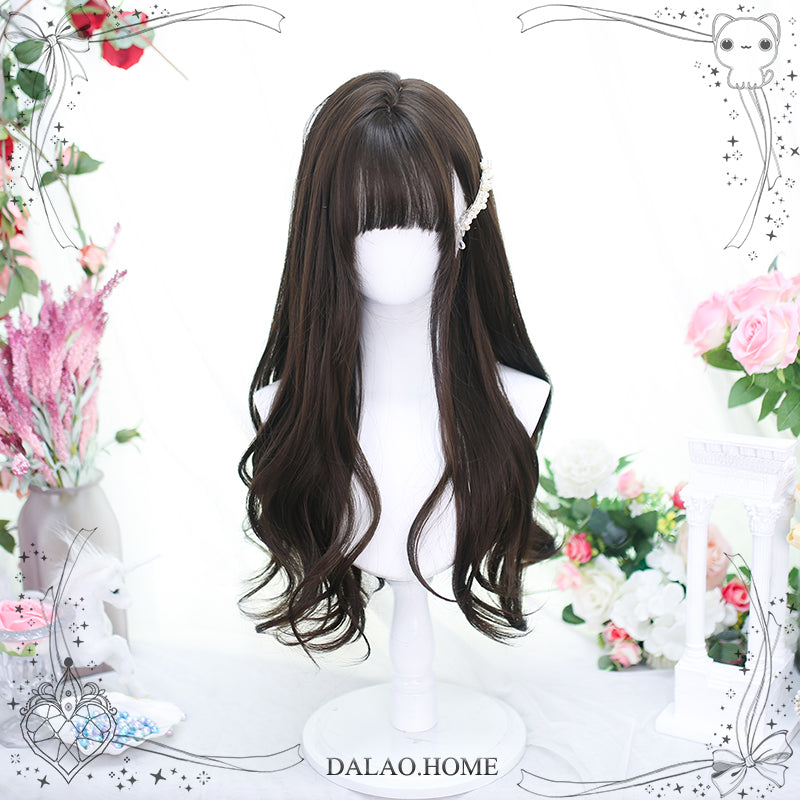 Dalao~Daily Lolita Wig Long Curly Various Styles Ins KOL Wig 2450 Cold Brown  