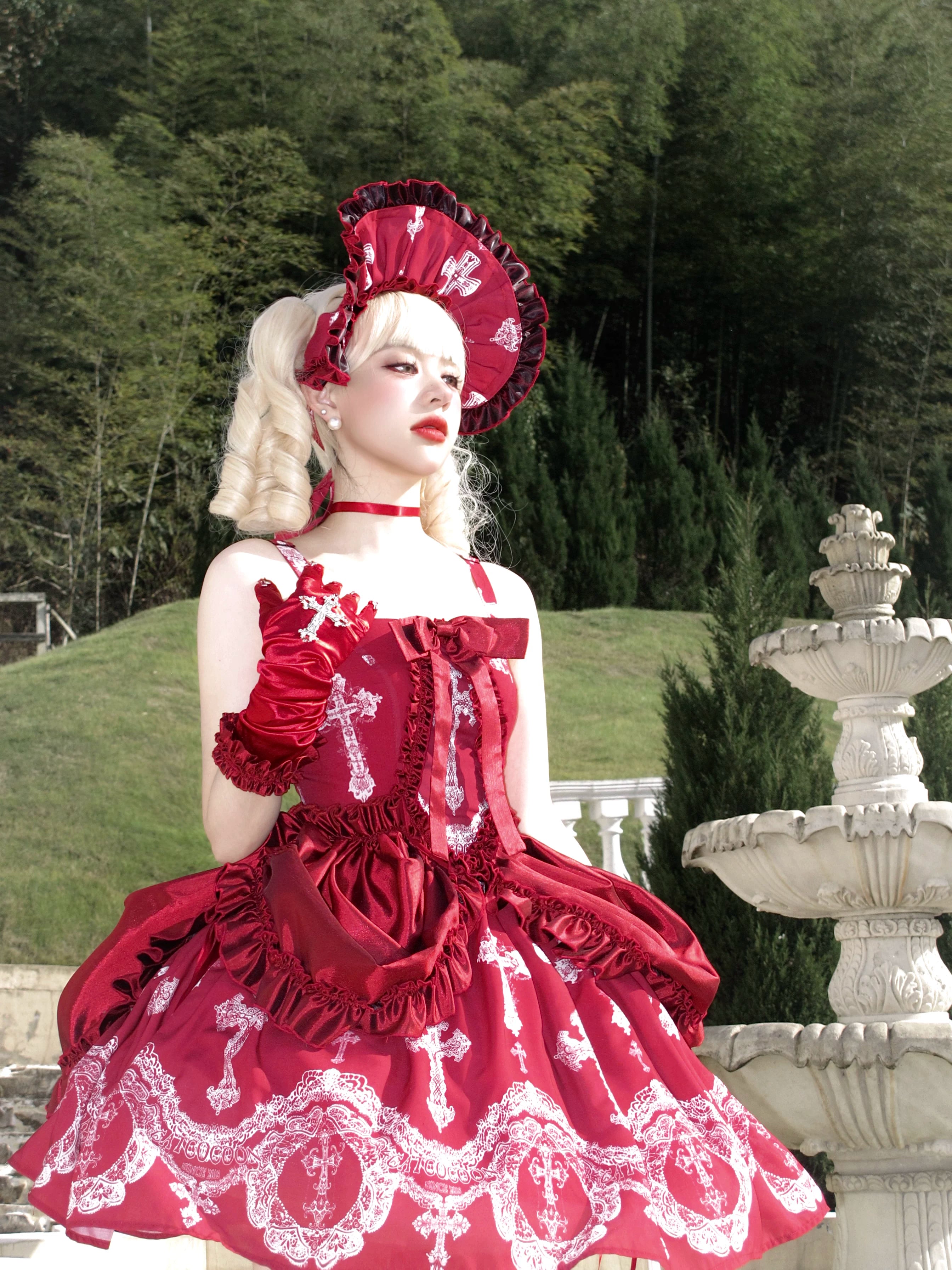 Lace Cross - Gothic Lolita BNT, 3D Cross Decorated Gloves 44544:812030