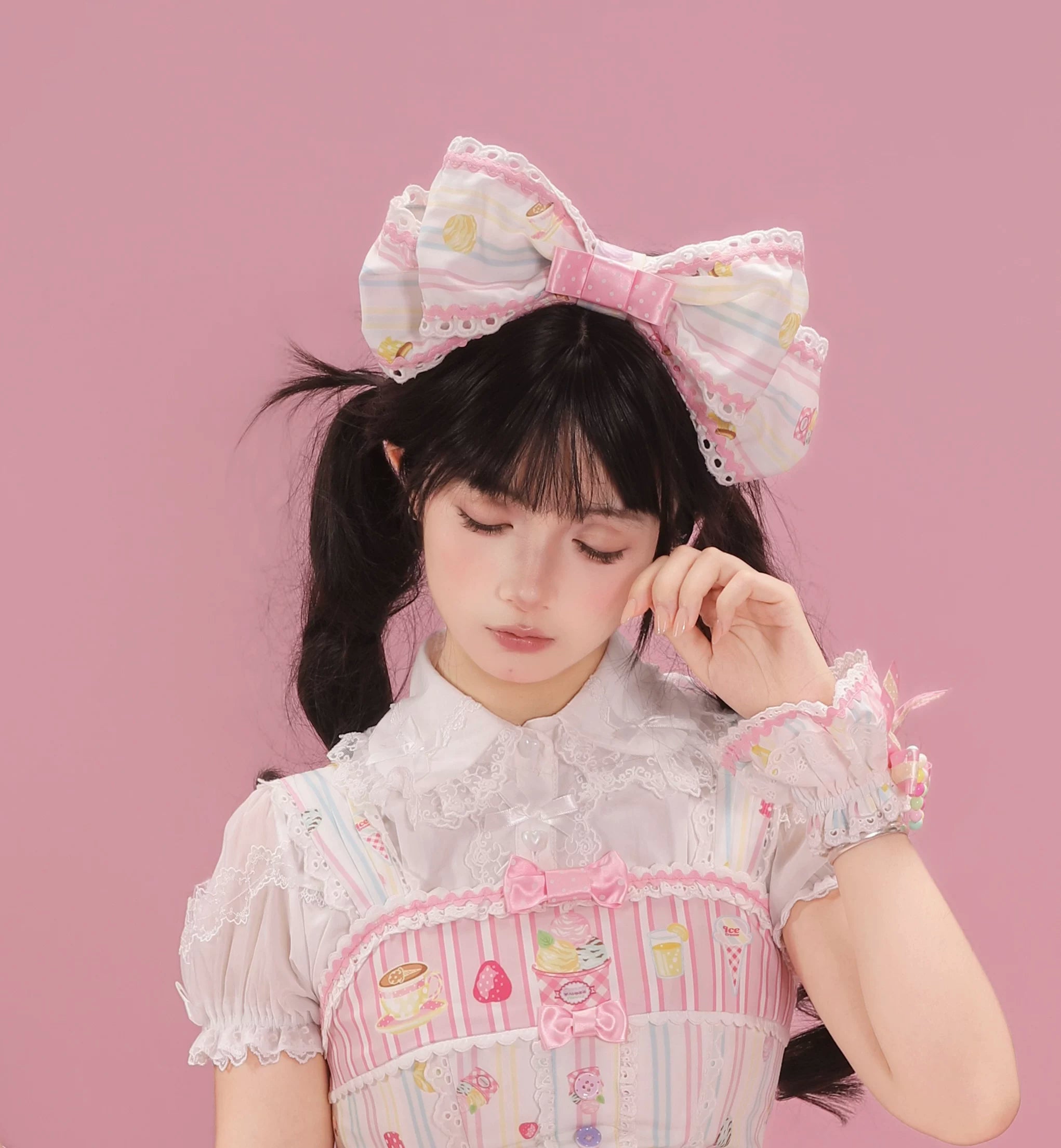 Summer Ice Cream Tale - Old School Lolita Ice Cream Printed OP & JSK Dress Colorful KC Only S Pre-order