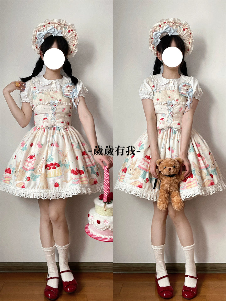 Dark Star Island~Honey Bunny Cake~Sweet Lolita JSK/OP/Strap SK/Shirt   