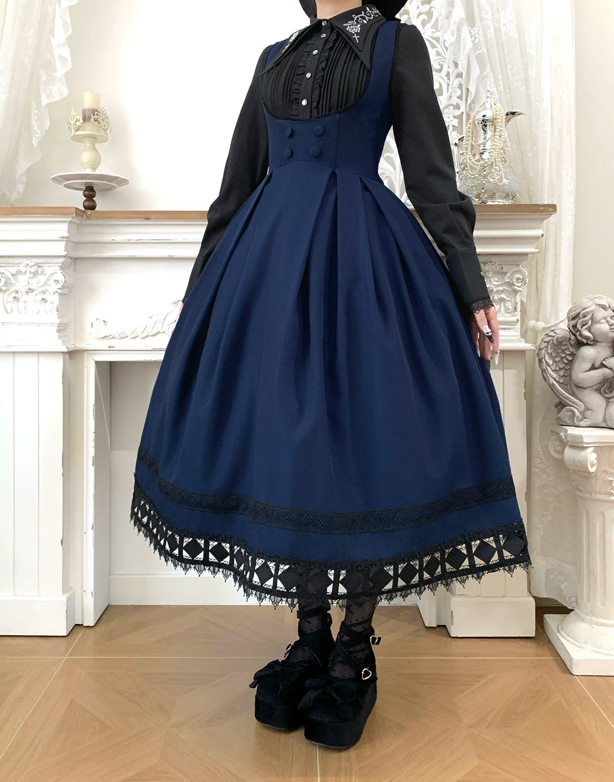 Serenade - Bust-Supporting Elegant Lolita JSK Dress, Three Length Styles 44419:807331