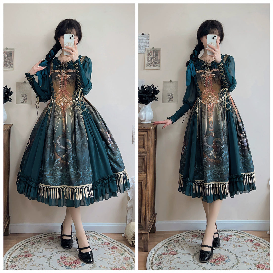 (BFM)FunCcino~Ragnarok~Nordic Style Loki Lolita JSK SK Dress