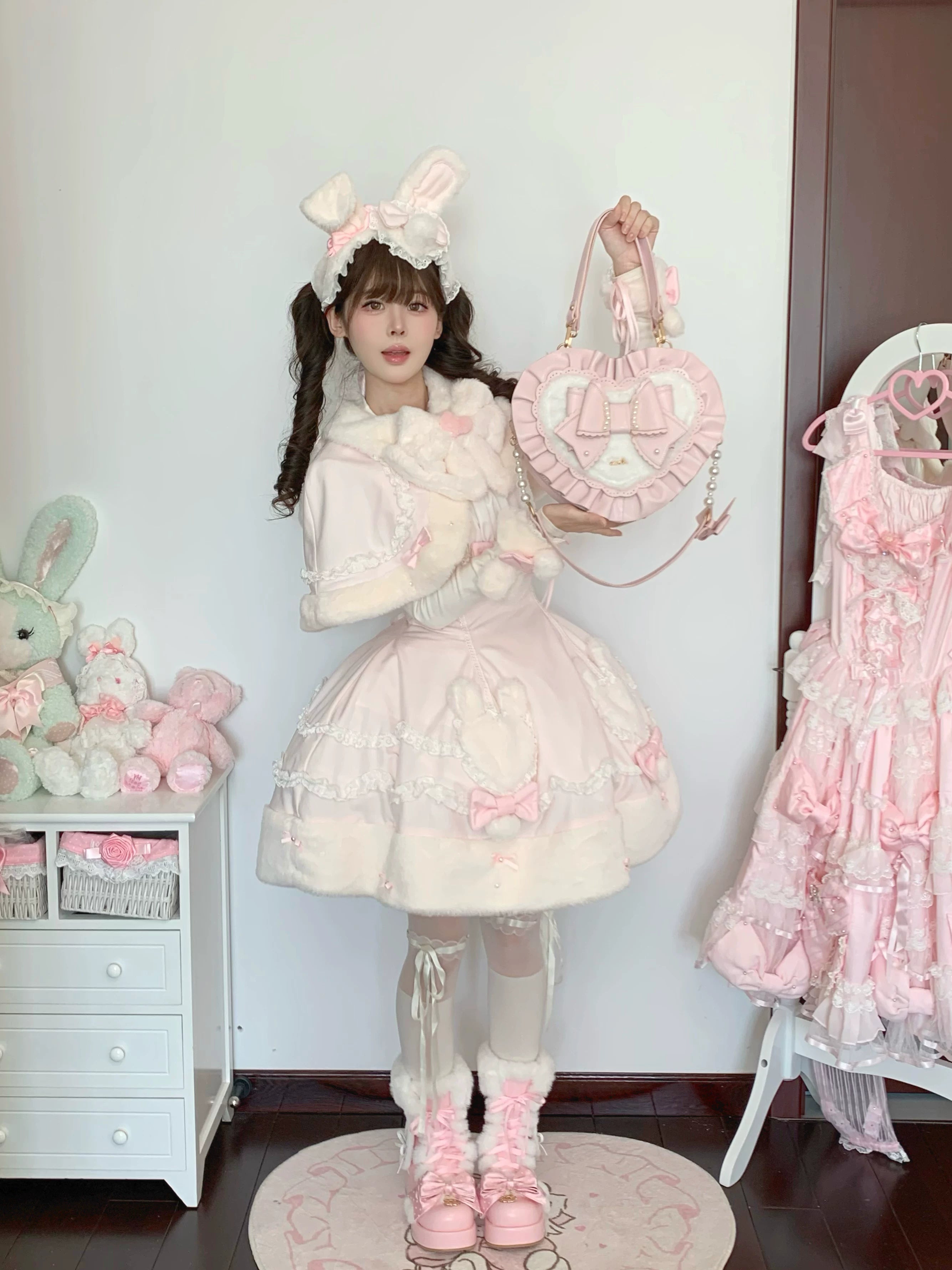 Small Gift Box - Sweet Lolita Heart Handbag, Bow Accent 44535:811723