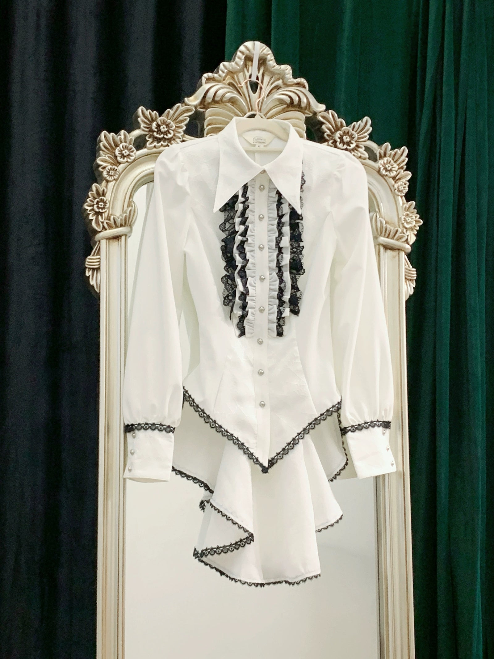 Little Dipper - Cold Rice - Ouji Lolita Shirt With Spiderweb Pattern in Several Versions 42876:756281