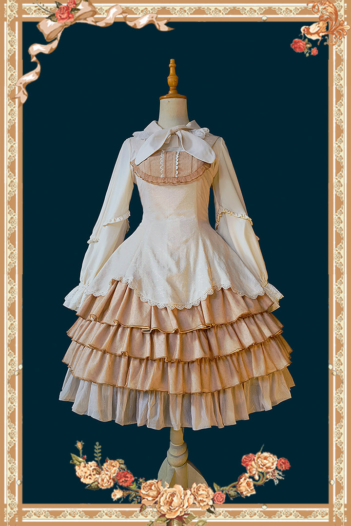 Infanta~Waltz~Classic Lolita JSK Tiered Dress with Bunny Ear Blouse