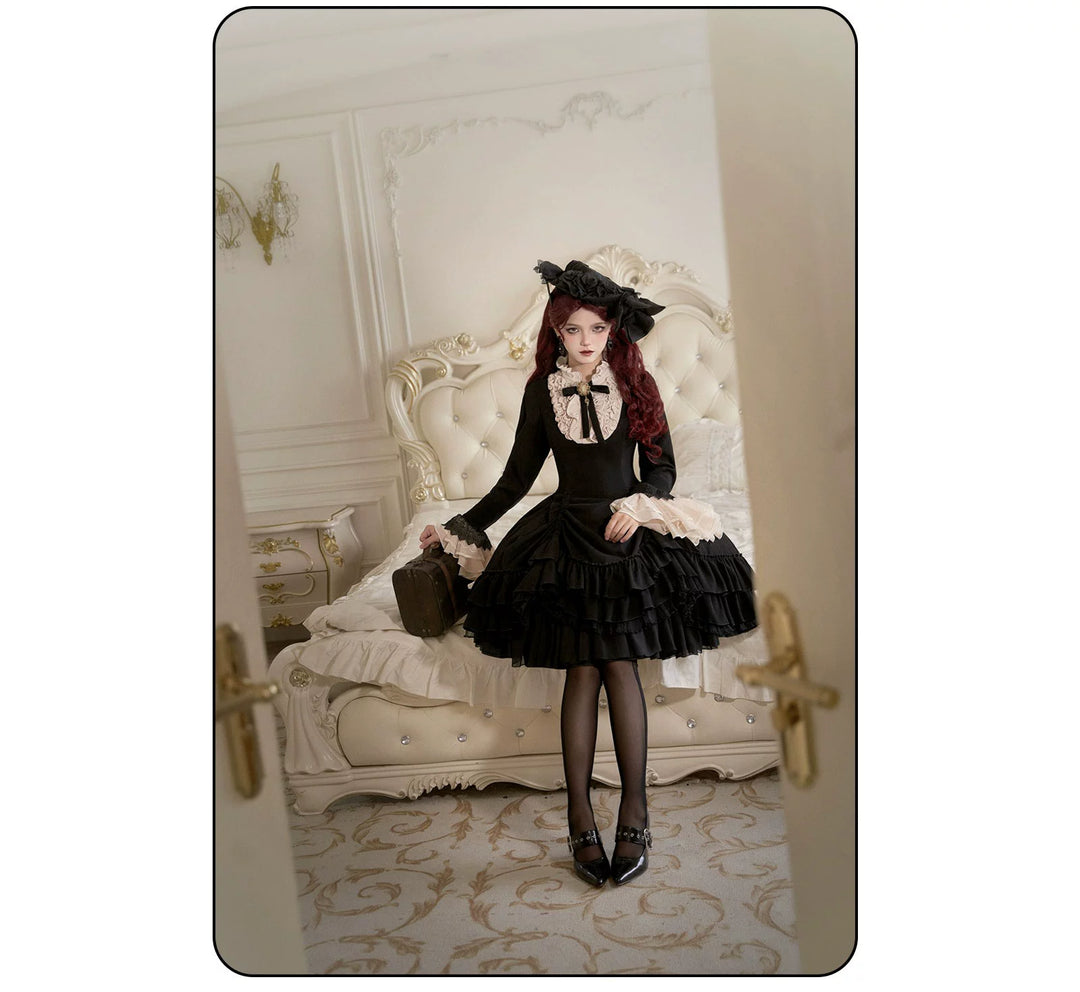 Susin Lolita~Moonlit Rose~Gothic Lolita OP Dress Winter Wool Lolita Overcoat   