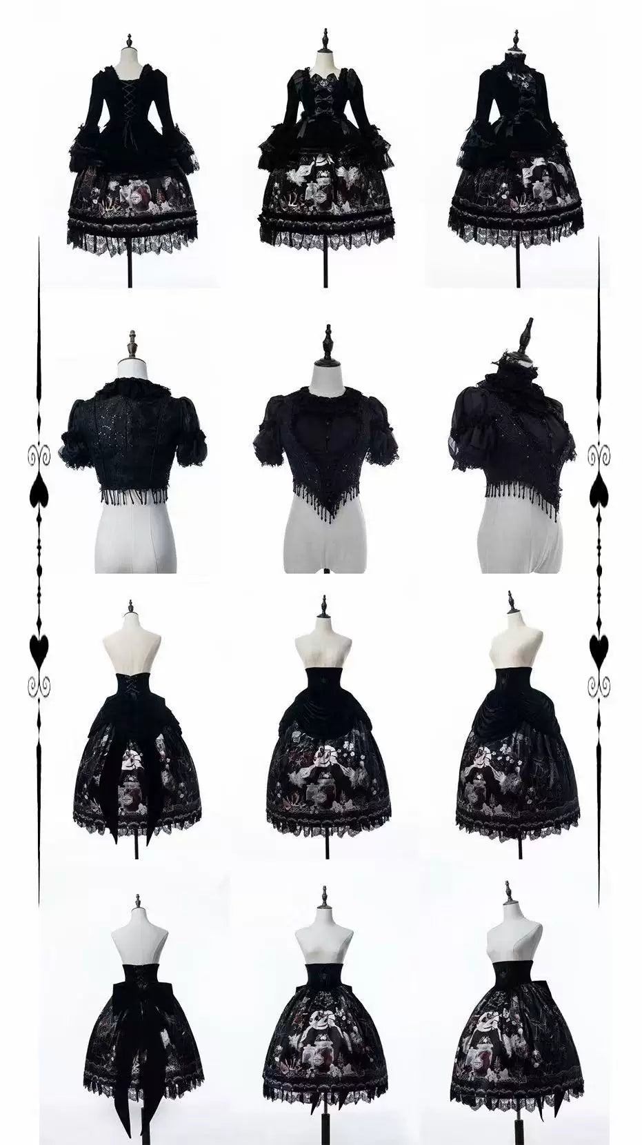Monster Strawberry Hunt - Gothic Lolita Strawberry Printed Velvet Dress Set 45737:859887