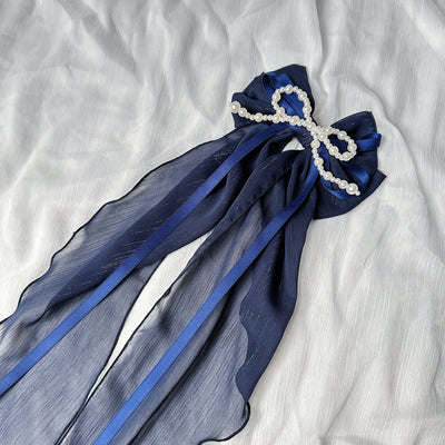 ZJstory~Elegant Lolita Accessory Handmade free size navy blue side clip 