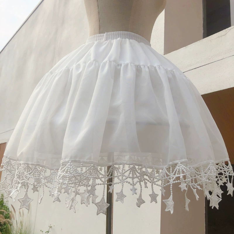 Sugar Girl - Adjustable Lolita Fishbone Violent Petticoat With Star Hem