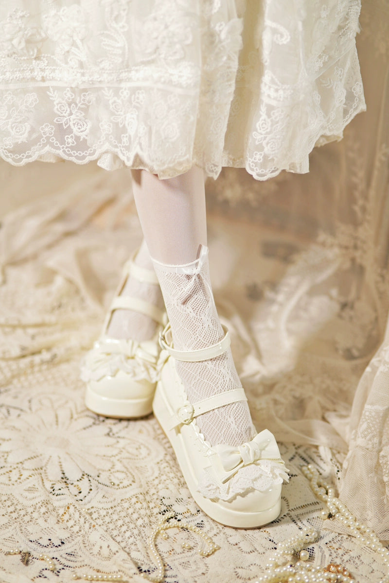 Jiujiu Lolita - Milky Puff - Sweet Lolita Heels Shoes, Round Toe With Petite Wedge 43858:787888