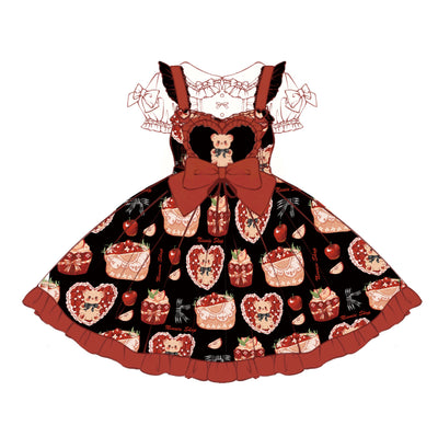 Niu Niu~Apple Teddy~Summer Plus Size Sweet Lolita JSK   