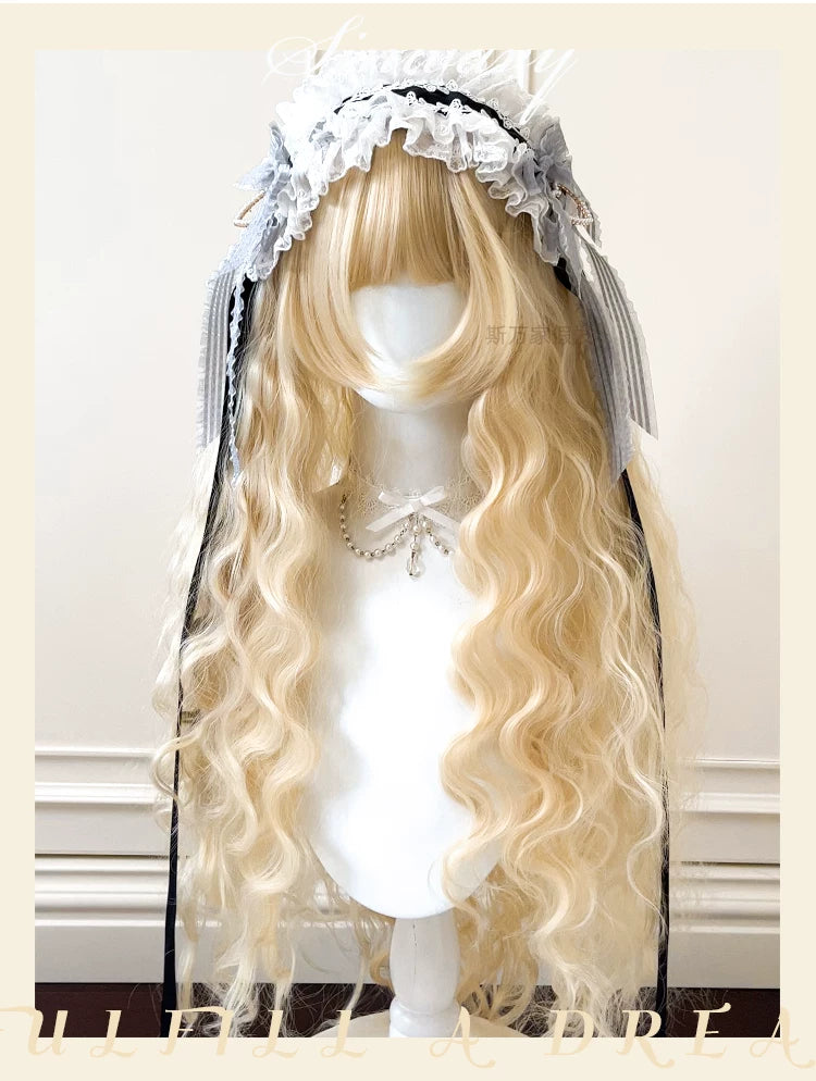 Doll-like Lolita Long Curly Wig, Comic Sideburns