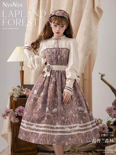 (Buyforme)NyaNya~ Lapland Forest~ Lolita Elegant Vintage Floral JSK OP Dress   