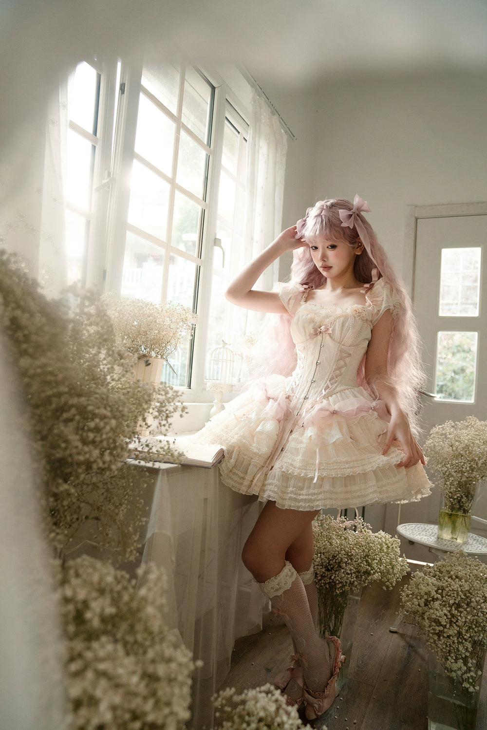 Caramel Antique~Feather Feast~Elegant Lolita Dress Ballet Dress Full Set   