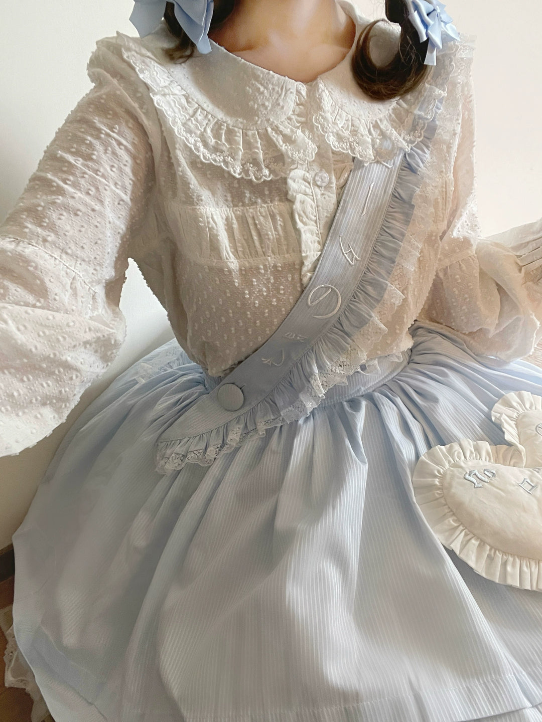MIST~Tianmi~Sweet Lolita Blouse Long Sleeve Doll Collar Thin Shirt   