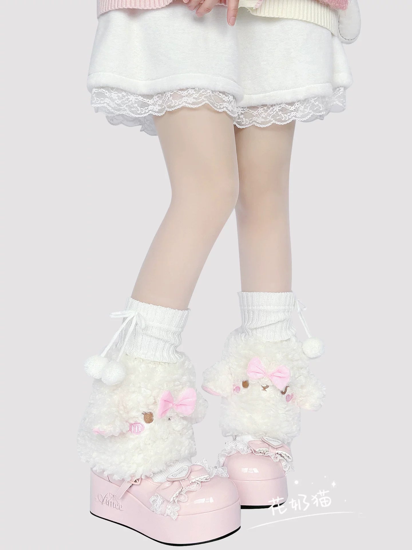 Winter Kawaii Lolita Leg Warmers, Lamb-shaped