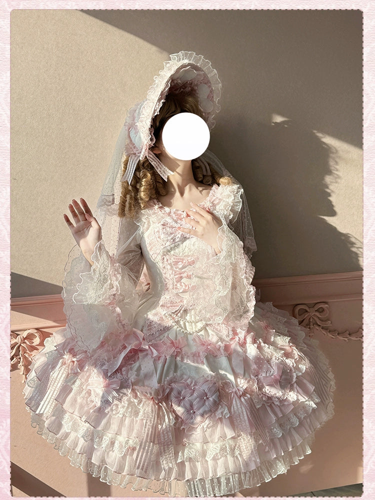 Shuang Sheng Xiao Xiong - Heart of Love - Sweet Lolita Wedding JSK, Bow Details 44306:803185