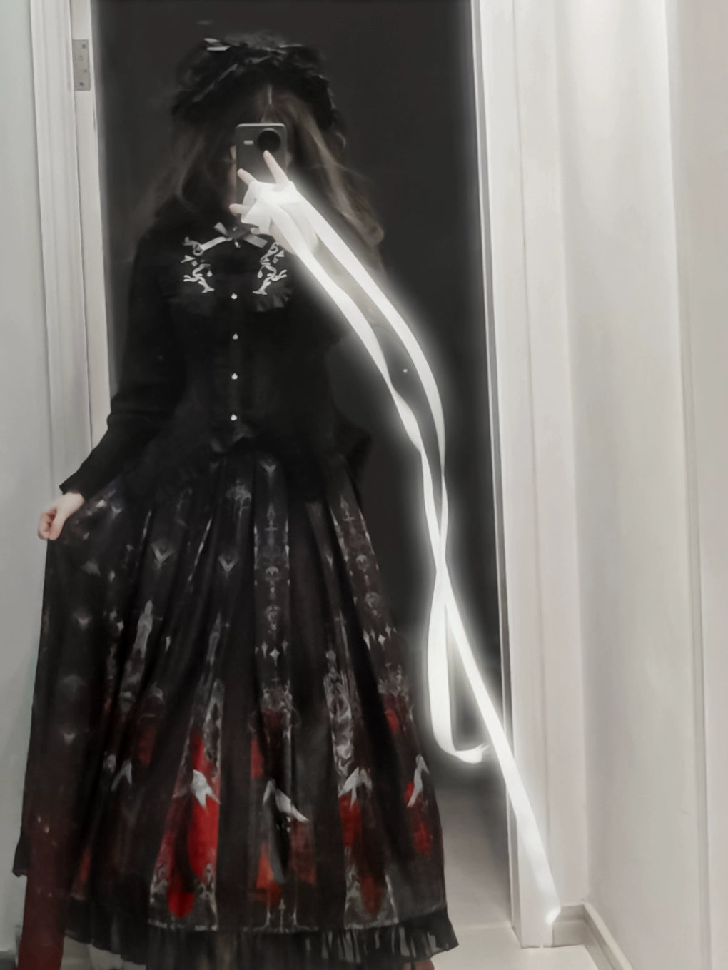 Luoluan Lolita - Fallen Angel - Printed Gothic Lolita Skirt Outfit