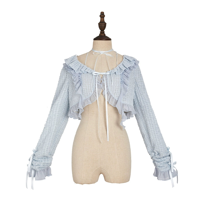 Nuit De Cellophane~A Thousand Moonfalls~Elegant Lolita JSK Dress Thin Cardigan XS Cardigan - blue 