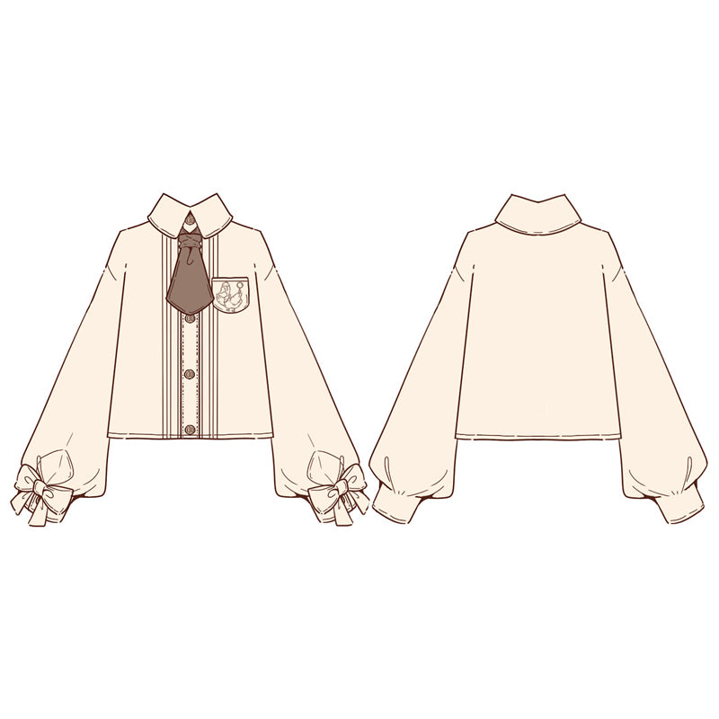 Piggy Bun - Famous Detective Goose - Ouji Lolita Shorts Set XS blouse only