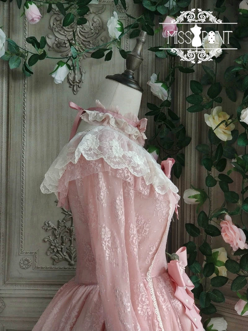 Miss Point~Dawn Girl~Reto Elegant lolita OP Dress Lace Long Sleeve 32768:392938