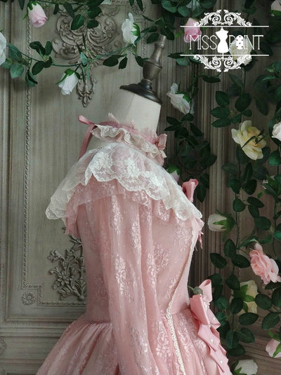 Miss Point~Dawn Girl~Reto Elegant lolita OP Dress Lace Long Sleeve   
