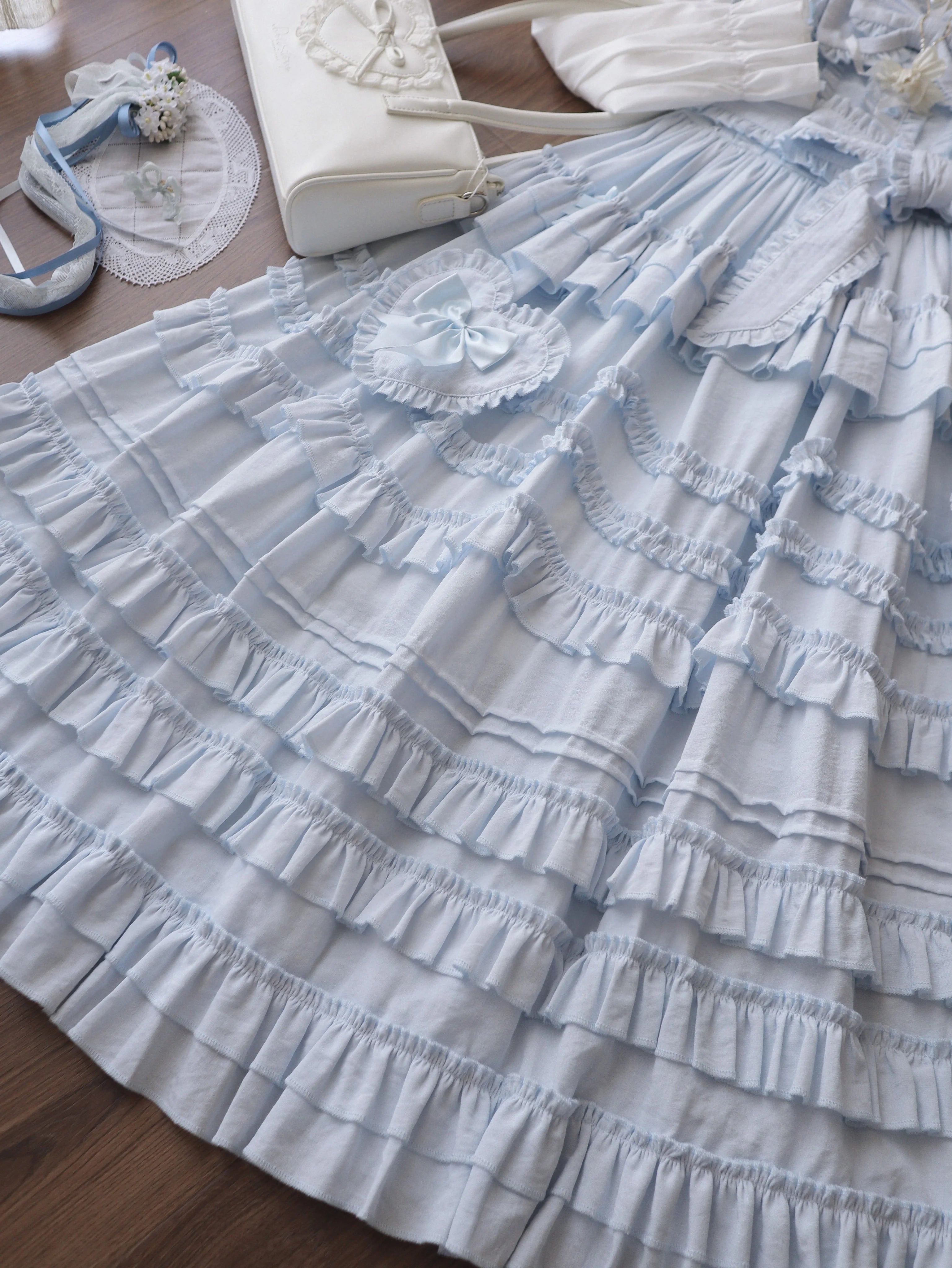 Loveheart - Solid Classic Lolita JSK Dress, Tiered Hem 44486:810068