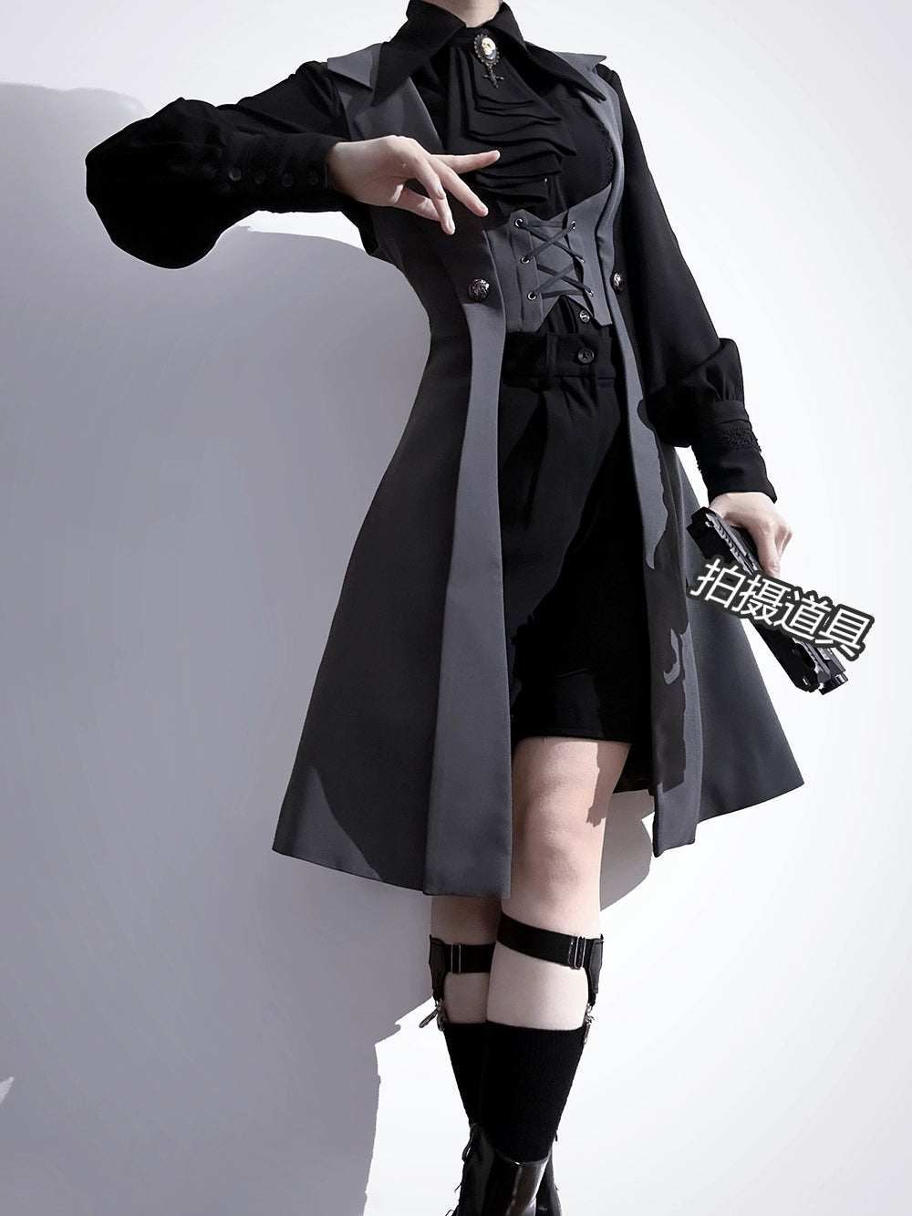 Princess Chronicles - The Night Prelude - Retro Lolita Vest Gothic Lolita Black Waistcoat S Gray female vest