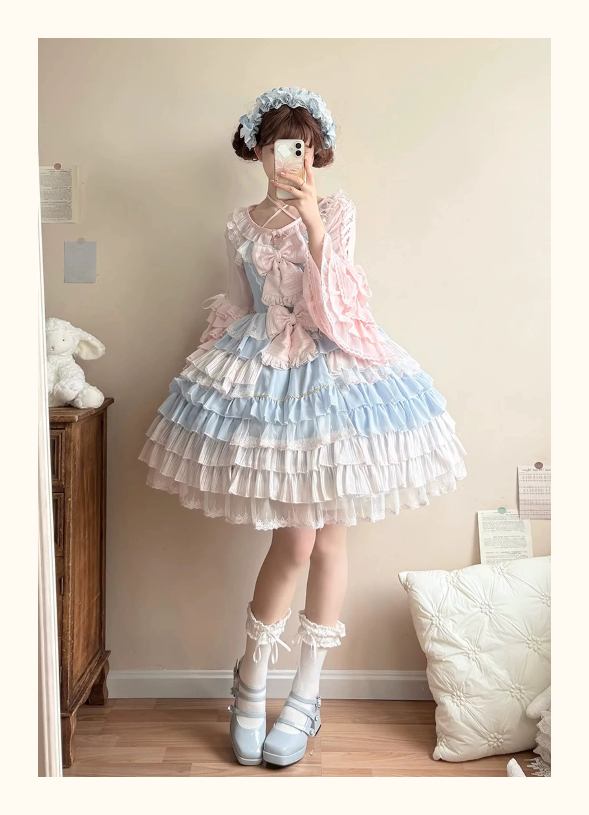 Sleeping Curse - Sweet Lolita Hime Sleeve Halter-neck Blouse