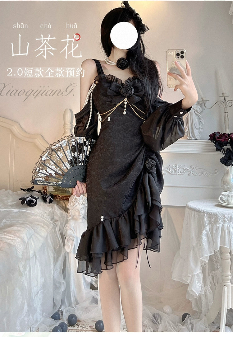 Melonshow - Chinese Style Lolita Dress - Camellia 2.0 Cheongsam Mermaid JSK