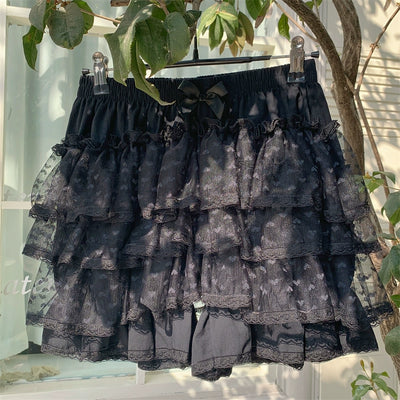 Sugar Girl~Daily Lolita Bloomers Floral Cotton Summer Leggings Free size Black -high quality 