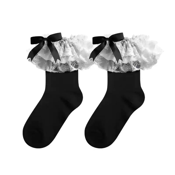 (BuyForMe)WAGUIR~Lolita Bow Cotton Socks Lace Socks