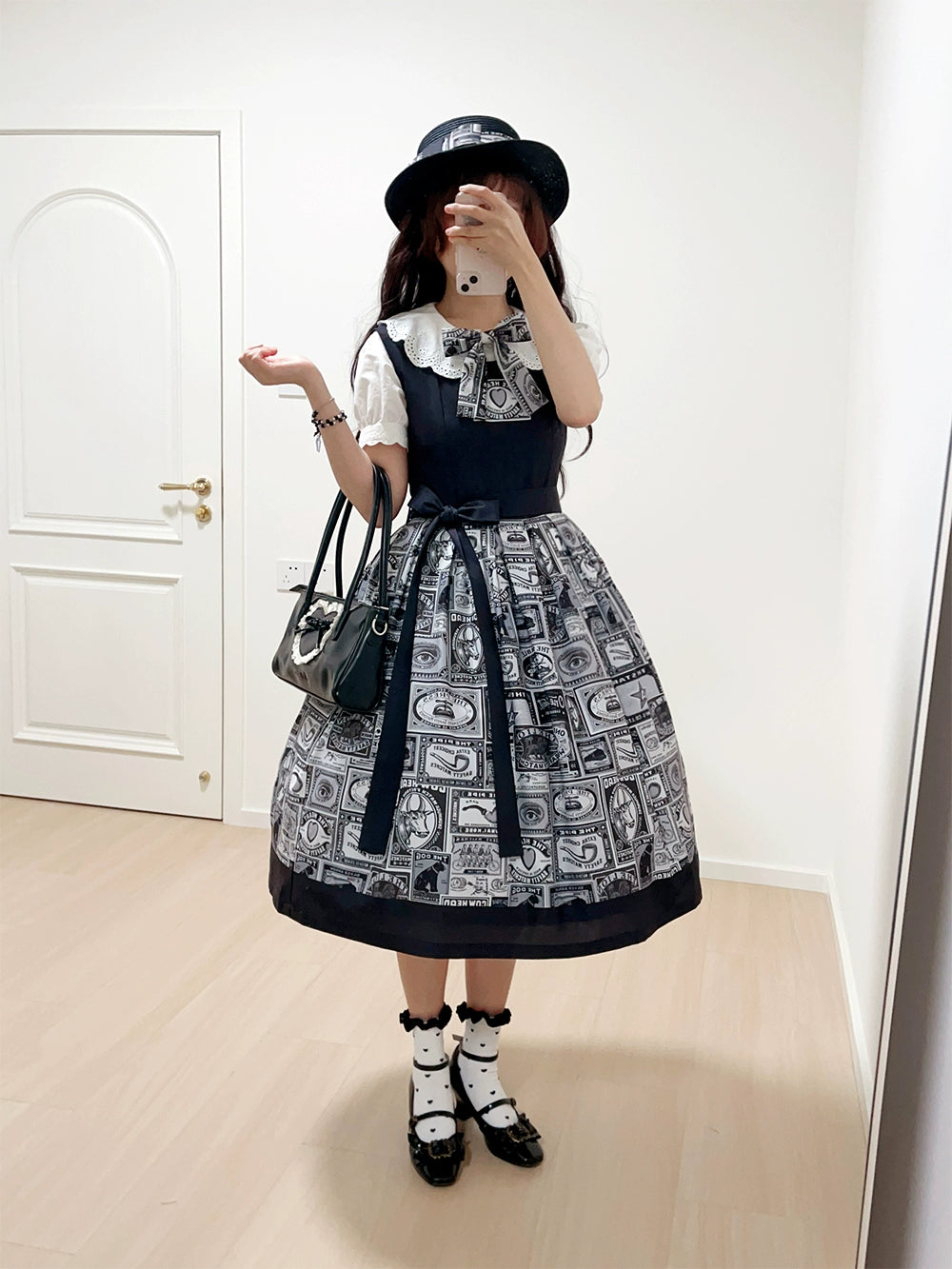Miss Cube - Antique Label - Retro Lolita JSK Dress Print Daily Dress
