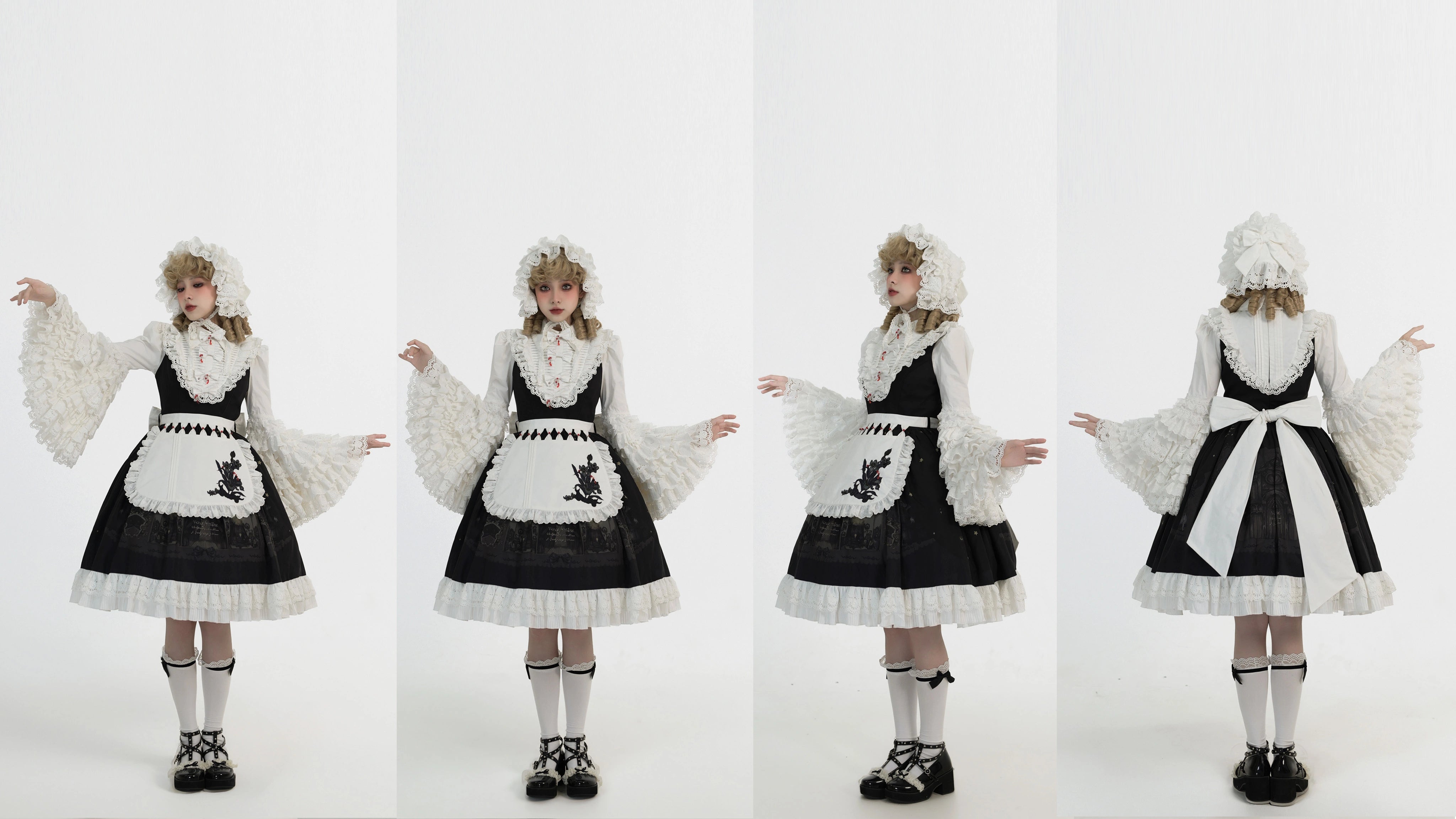 Dark Circle Clinic~Barbara Manor Night~Gothic Lolita JSK Pleated Floral Print Lolita Dress 38972:605916