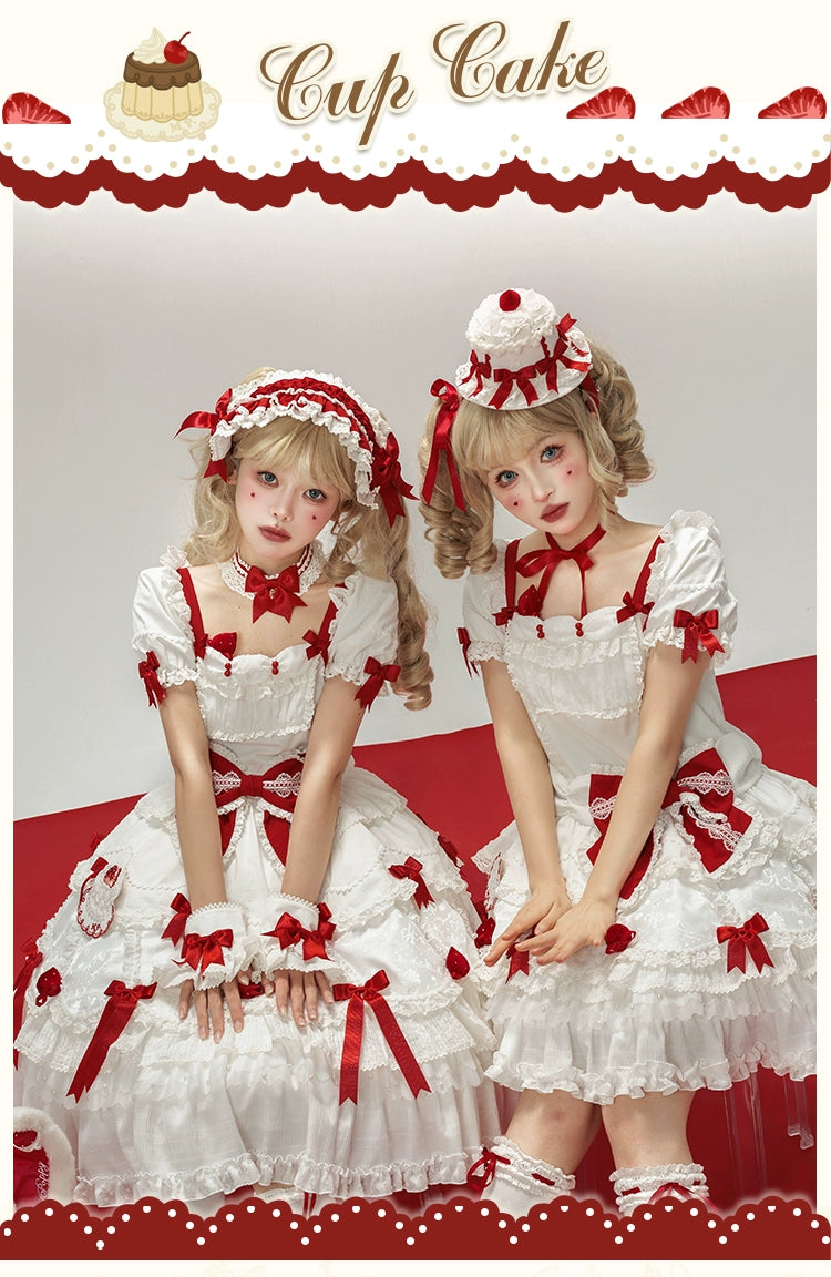 Mademoiselle Pearl - Cup Cake - Sweet Lolita Cake Brooch, Small Top Hat, Headband, Choker