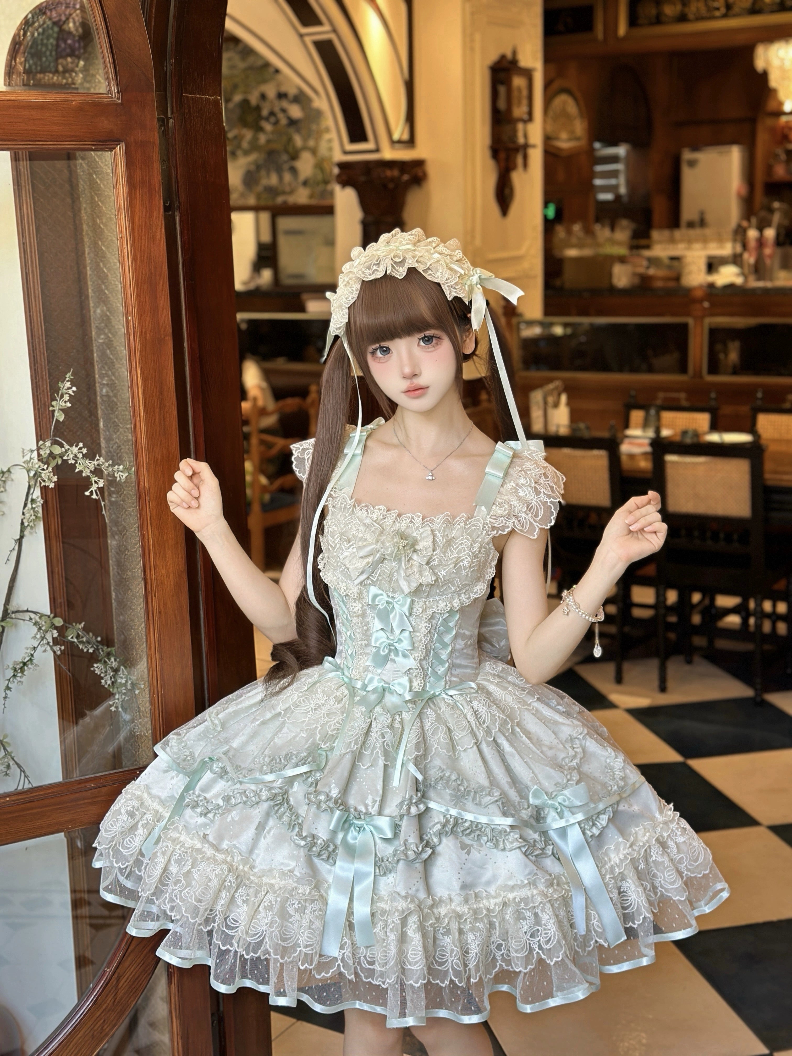 Sugar Girl - Dream Whisper Butterfly - Ballet Style Sweet Lolita JSK, Adjustable Strap (L M S) 43515:784213