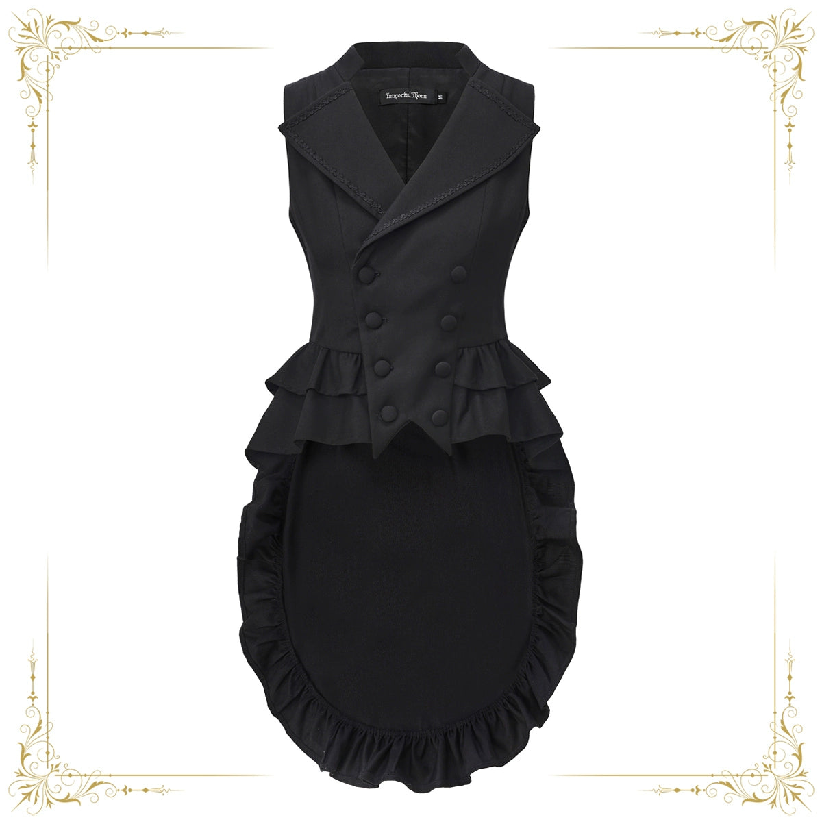 Immortal Thorn - Silent Agent - Ouji Lolita Black Vest Coat (L M S XL) 44150:796646