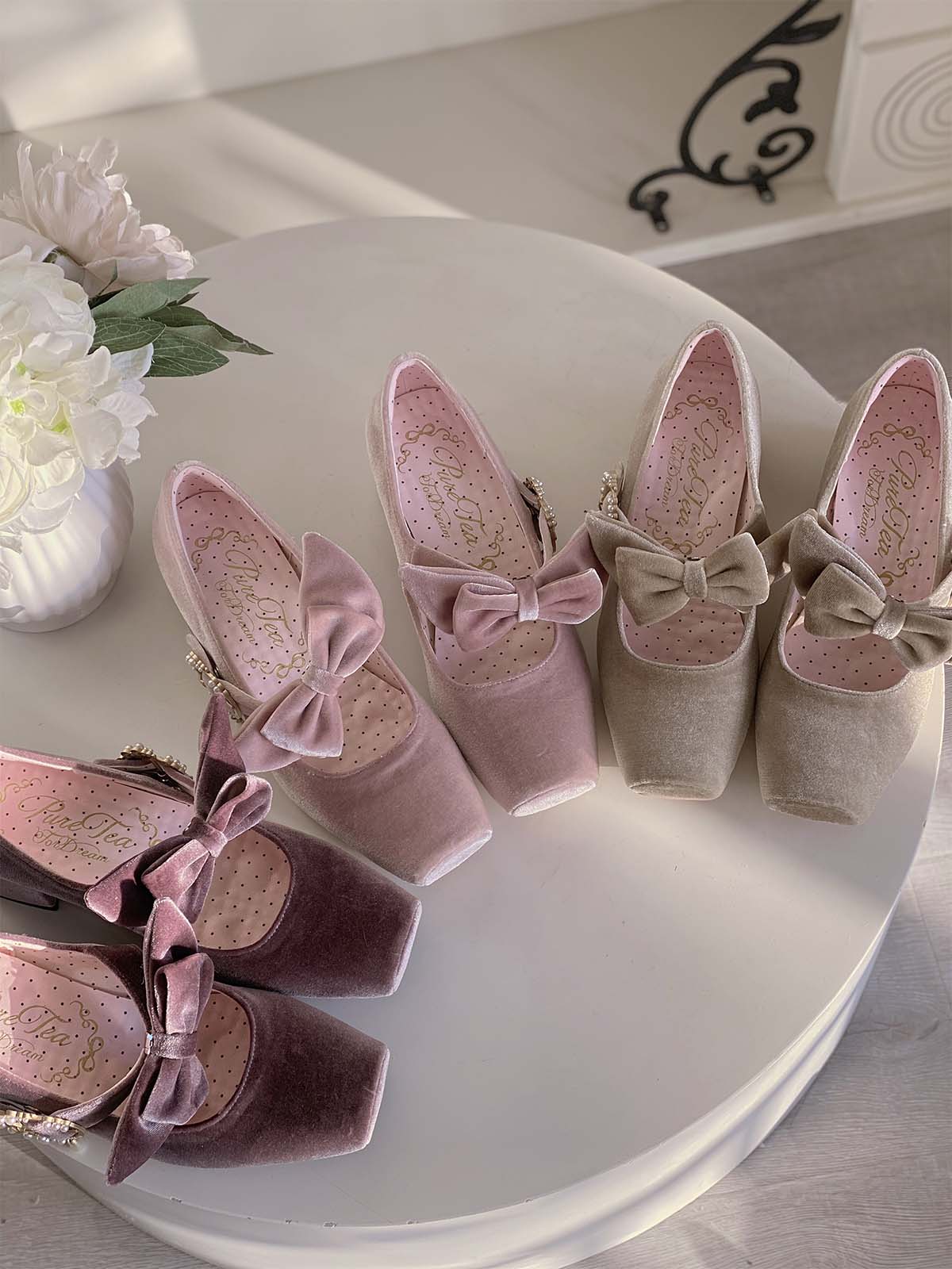 Pure tea for dream~Angel Velvet~Sweet Lolita Shoes Mid-heel Velvet Shoes 32816:394074