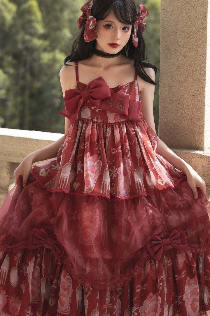 Babyblue~Strawberry Box~Sweet Lolita JSK With Strawberry Print 42972:760723