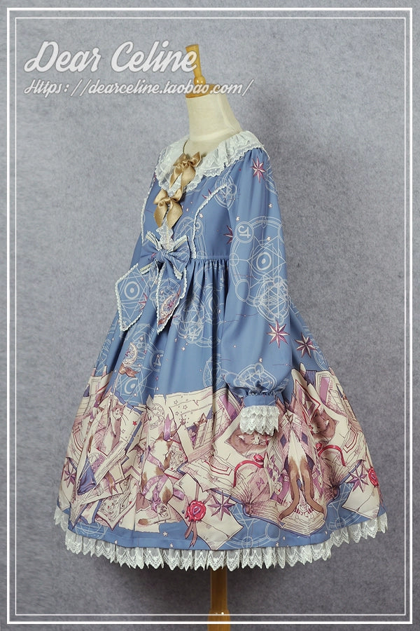 (BFM)Dear Celine~Cat Professor's Magic Class~Daily Lolita OP Dress Long Sleeve Dress   