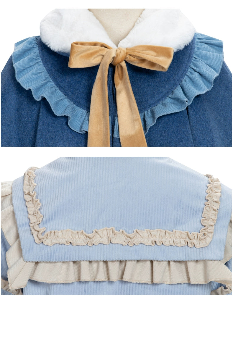 YingLuoFu - Winter Lolita Skirt Set - Starry Court Retro Palace SK Cloak