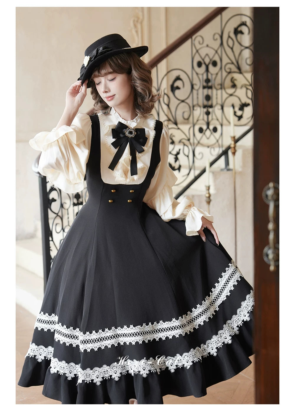 Hometown Autumn - Plus Size Classic Lolita Fake Two-Piece OP Dress 45667:857536
