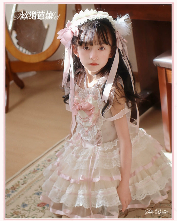 Mademoiselle Pearl~Silk Ballet~Kid Lolita JSK Dress Flower Wedding Lolita Dress