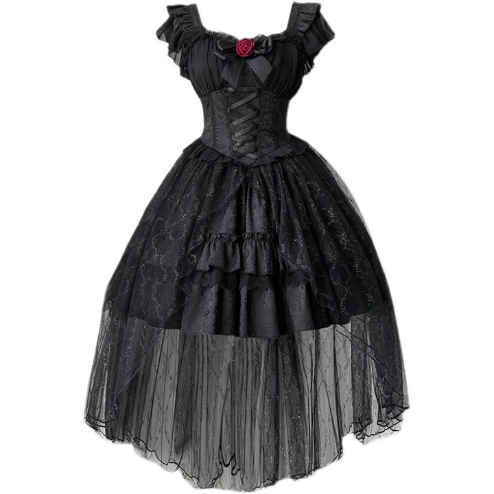 Your Princess~Gothic Lolita Black A-shaped OP   