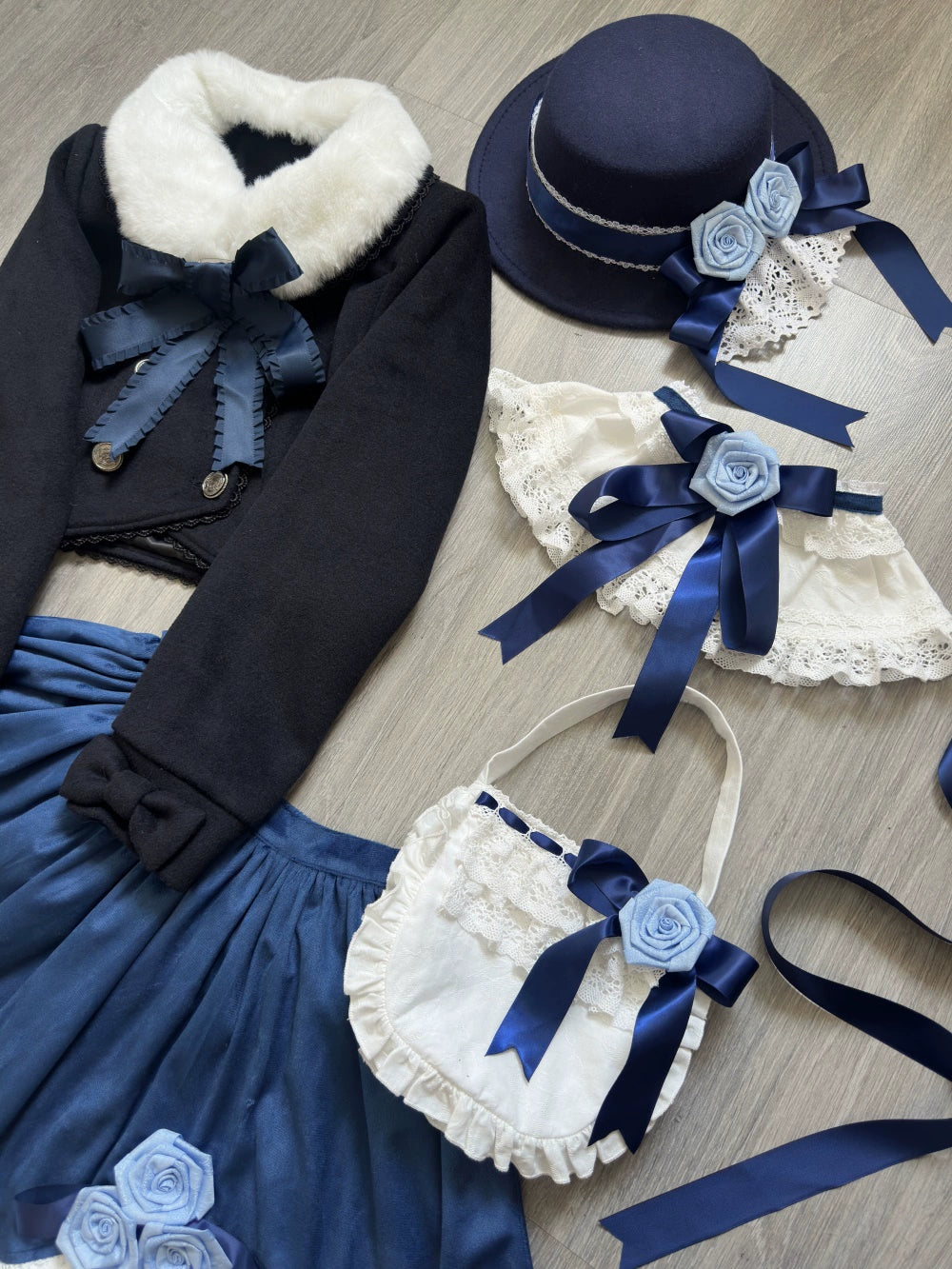 LeMiroir - Winter Solstice - Elegant Lolita Hat, Detachable Collar, Handbag 44088:794399