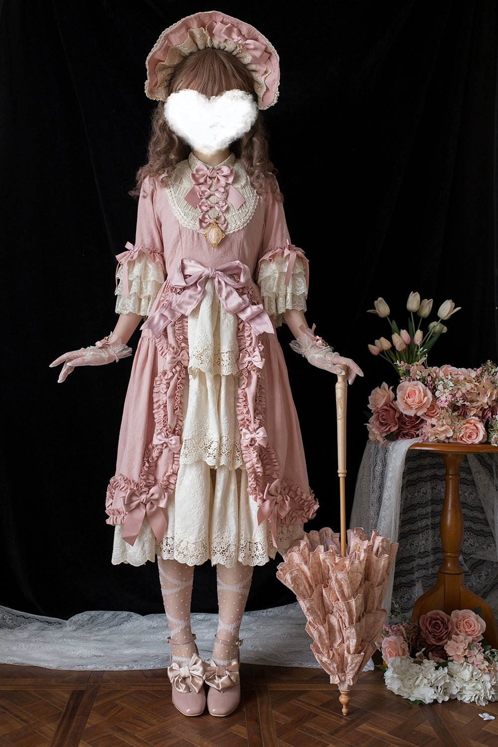 Miss Point~Lilyka Garden~Classic Lolita OP Dress Elegant Floral Wall Princess Sleeve 38832:606352