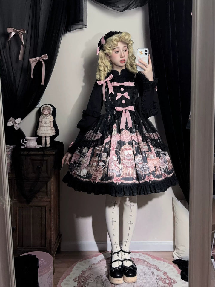 Uncle Wall Original~Missing Lamb Case~Gothic Lolita Dress Set with Sheep Prints 42971:760813