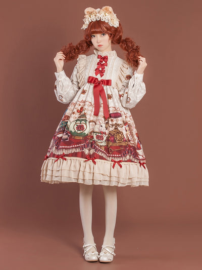 OCELOT~Crown Bear~Kawaii Daily Lolita Long OP Dress   